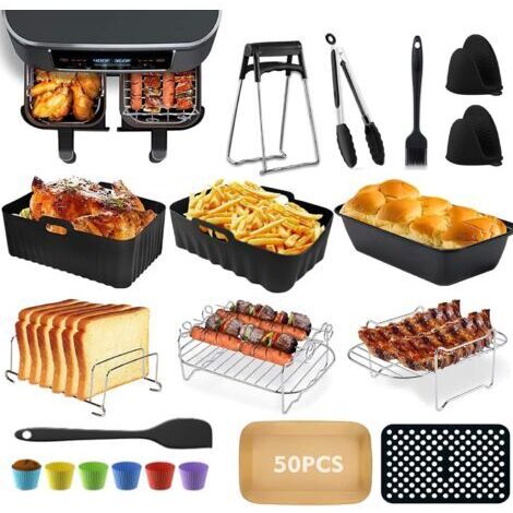 Accessoires pour Friteuse à Air Chaud, Accessoires Airfryer pour Friteuse à Air Chaud Ninja Foodi Max Dual Zone AF300EU AF400EU AF500EU 7,6 L-9,5 L, Moule en Silicone pour Ninja Airfryer