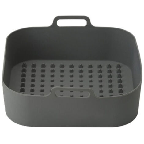 Accessoires pour friteuse à air chaud en silicone réutilisable carré de 20 cm, gris