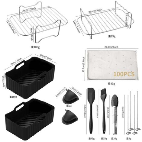 Accessoires pour friteuse à air (y compris l'emballage en papier kraft et les accessoires complets)