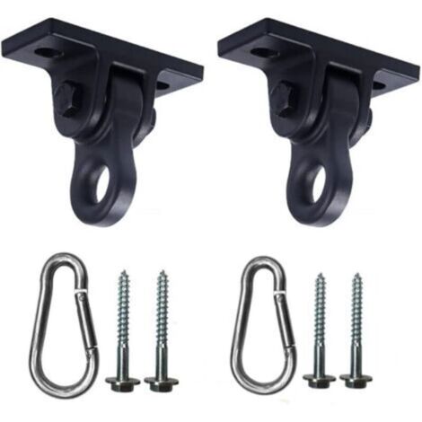 Accessoires pour hamac et balançoire – Lot de 2 vis et boulons en acier noir, fixation solide et universelle