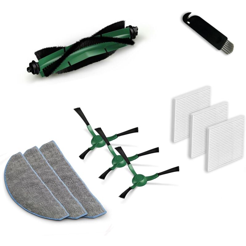 Accessoires pour Irobot Roomba Combo Essential Y0110 Y0112, 1 Brosse Principale, 3 Lingettes, 3 Filtres Hepa, 3 Brosses latérales Aspirateur Pièces