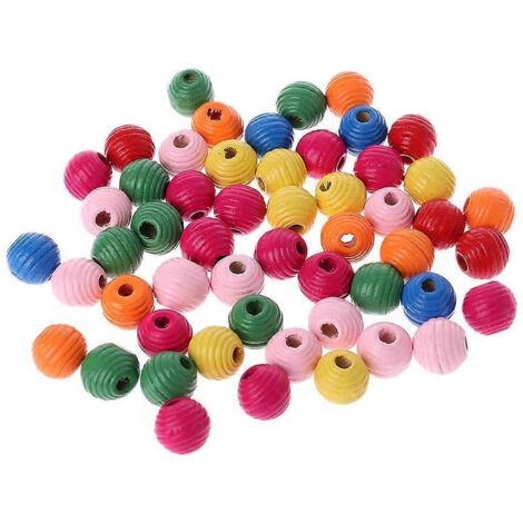 Accessoires pour jouets à mâcher pour oiseaux : 50 perles en bois naturel colorées