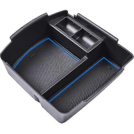 Accessoires pour Kia Seltos 2020-2023 : Organiseur de console centrale, boîte de rangement pour accoudoir central et porte-monnaie (bleu)