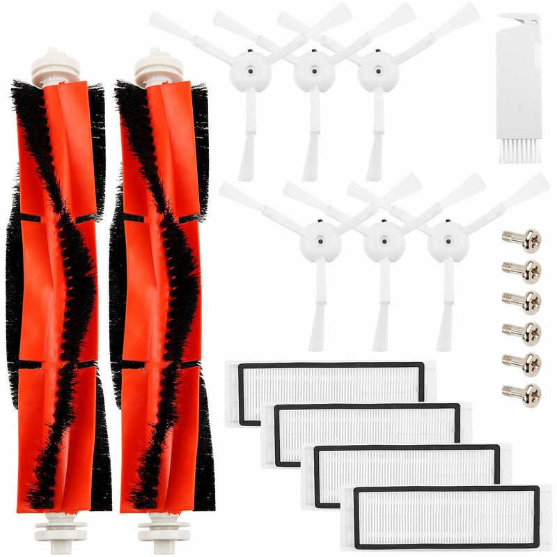 Accessoires pour Robot Aspirateur Xiaomi Mi - Brosses Latérales, Filtres hepa, Brosse Principale, Outils de Nettoyage (Kit de 19 Pièces)