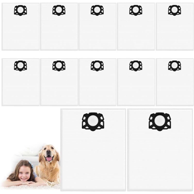 Lot de 12 Sac Aspirateur Karcher KFI 487 pour Kärcher WD4 WD5 WD6 WD5P WD6P Premium MV4 MV5 MV6, 2.863-006.0 Sacs Filtrants en Non-Tissé