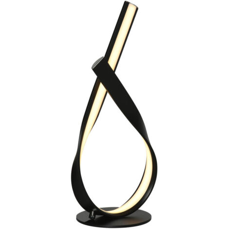 Accessoires pour luminaire d'extérieur Lampe à poser design contemporain - lampe de table design spirale - dim. 21L x 15l x 43H cm - alu. noir LED blanc chaud