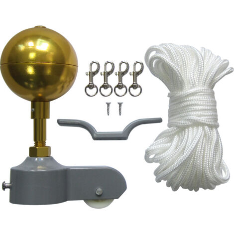 Accessoires pour mât de drapeau, ensemble d'accessoires pour mât de drapeau, forme ronde, Go