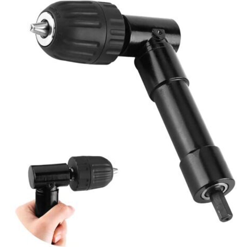 Tigrezy - Accessoires pour perceuse d'angle - Rallonge avec coude à 90° - Poignée hexagonale de 8 mm - Adaptateur de perceuse à angle droit à 90°
