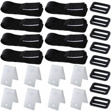 Accessoires pour Piscine Planifiez Solaire de Kit Sangles Adhésives Nylon et Velcro Plaques de Fixation Boucles
