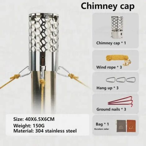 Accessoires pour poêles à bois 3F UL GEAR : sac de rangement en filet isolant, anneau de fixation pour clôture de cheminée, coude de tube, équipement pour four de camping et réchauds de cuisine portab