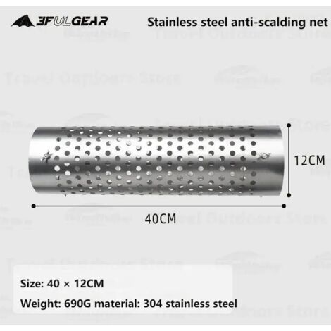 Accessoires pour poêles à bois 3F UL GEAR : sac de rangement en filet isolant, anneau de fixation pour clôture de cheminée, coude de tube, équipement pour four de camping et réchauds de cuisine portab