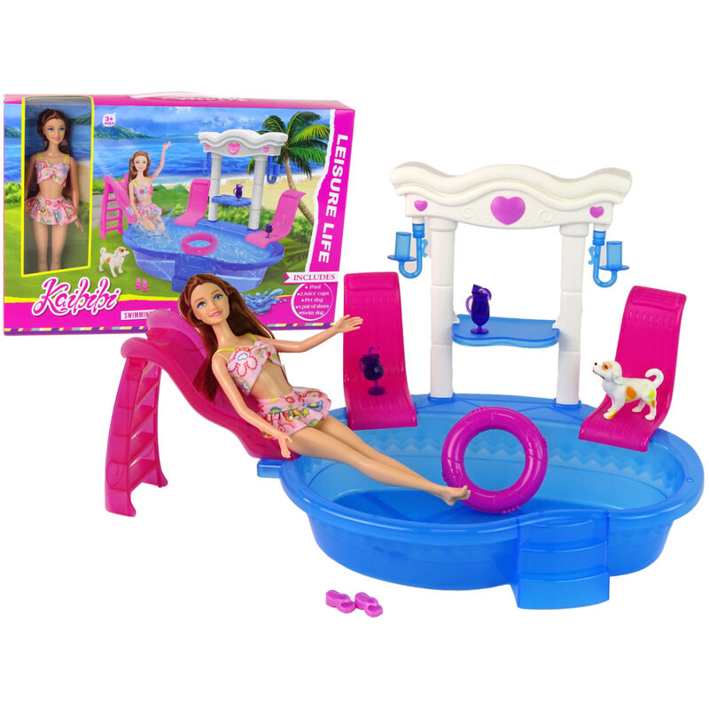 Accessoires pour poupées pour enfants, toboggan de piscine