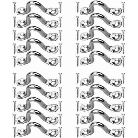 Accessoires pour remorque,20 Pièces Plaque Oeillet Acier Inoxydable, Boucles De Pont pour Kayaks Pontet INOX, Forme à Bosse Boucle Fixe, Pontet INOX Oeil Plaques, avec 40 Pièces Vis, pour Kay