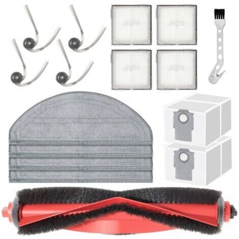 Accessoires pour Roborock Q10 S5 / Q10 S5+ rechange aspirateur, 1 brosse principale,4 chiffons de lavettes,2 sacs à poussière 4 brosses latérales,4 filtres
