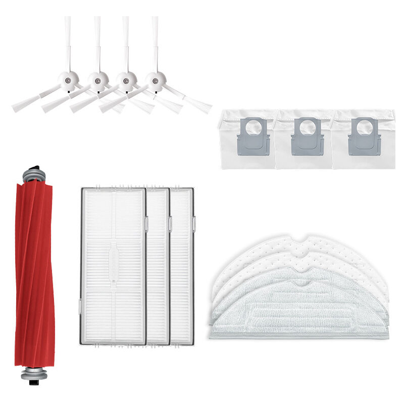 Sunxury - Accessoires pour Roborock S7 MaxV Ultra / S7 MaxV / S7 Plus / S7 Max / S7 Robot Aspirateur (1 brosse principale + 3 filtres + 4 brosses