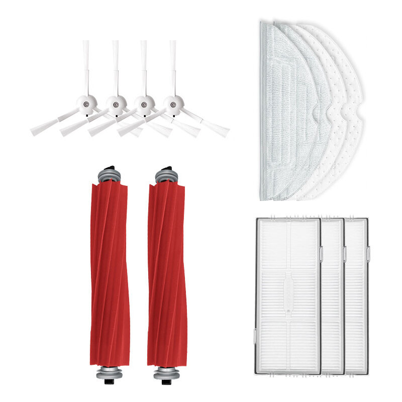 Sunxury - Accessoires pour Roborock S7 MaxV Ultra / S7 MaxV / S7 Plus / S7 Max / S7 Robot Aspirateur (2 Brosse Principale + 3 Filtres + 4 Brosses