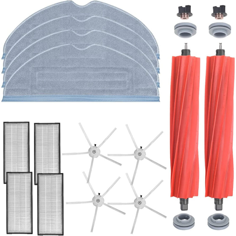 Accessoires pour Roborock S7 MaxV Ultra / S7 MaxV / S7 Plus / S7 Max / S7 Robot Aspirateur (2 brosses principales + 4 filtres + 4 brosses d'angle + 4