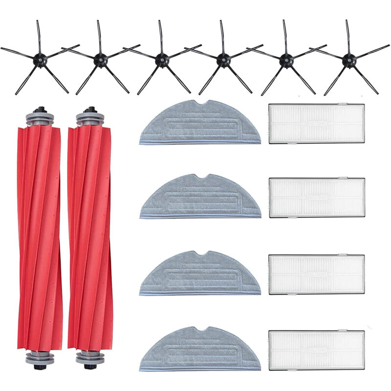 Sunxury - Accessoires pour Roborock S7 MaxV Ultra / S7 MaxV / S7 Plus / S7 Max / S7 Robot Aspirateur (2 brosses principales + 4 filtres + 6 brosses