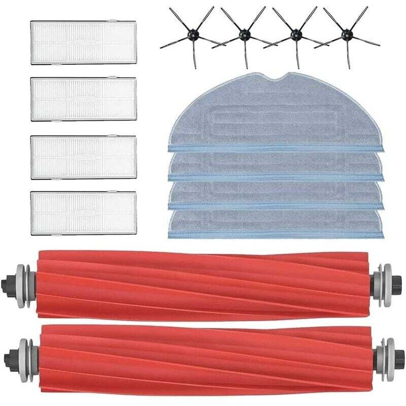 WAY - Accessoires pour Roborock S7,pièces de Rechange pour Roborock S7,2 Brosse Principale,4 filtres à air,4 lingettes de Rechange,4 brosses