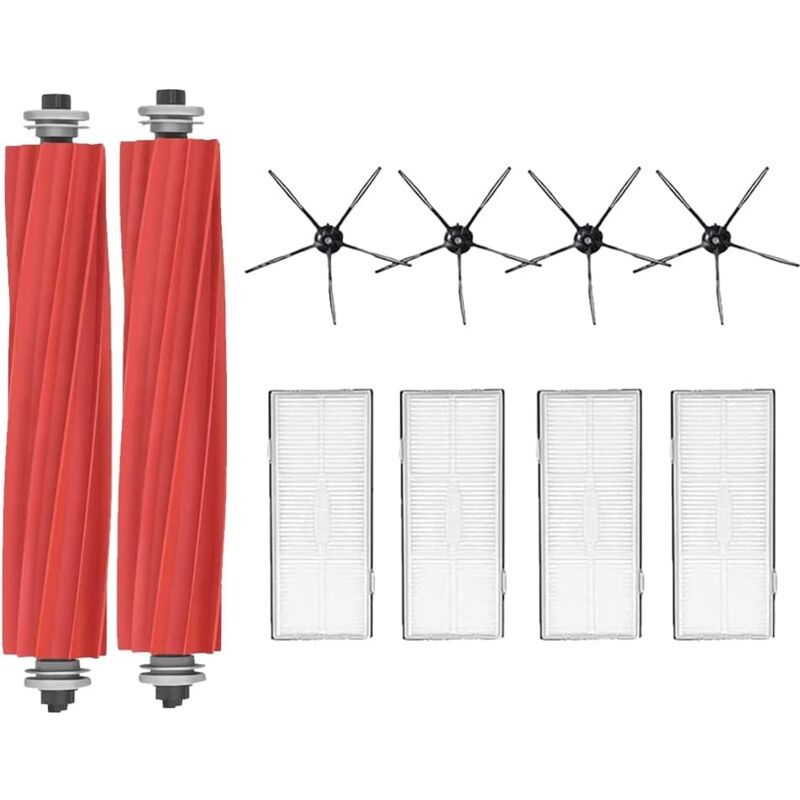 Alovez - Accessoires pour Roborock S7,pièces de Rechange pour Roborock S7,2 Brosse Principale,4 filtres à air,4 brosses latérales en pour Xiaomi