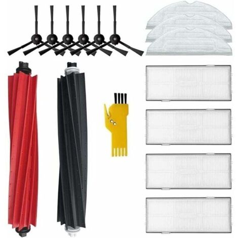 Accessoires pour roborock S8 S8+ Robot Aspirateur Pices de rechange 15 Packs 1 Jeu de brosses principales & 4 Filtres & 6 Brosses latrales et 3 Balais franges,Filtre Brosse Chiffon de Rechangen En-Cre