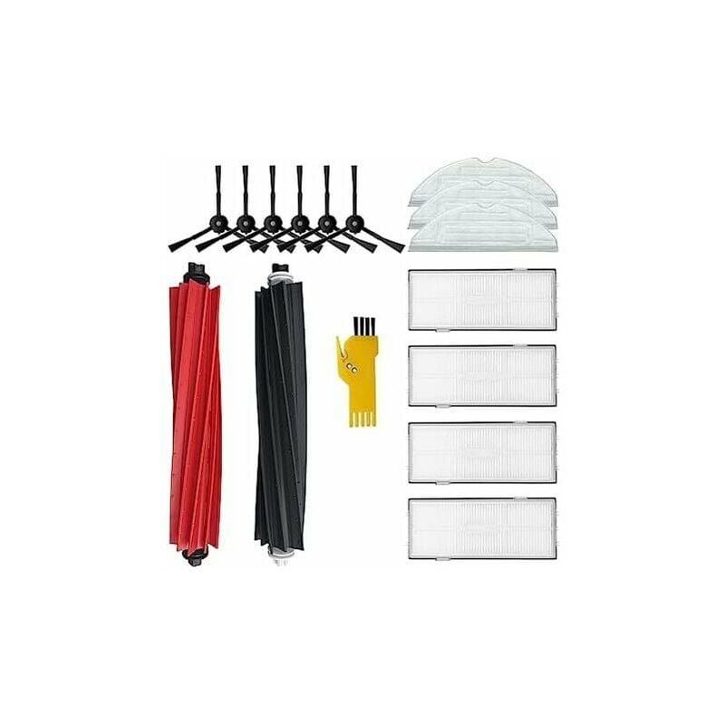 Accessoires pour roborock S8 S8+ Robot eur Pièces de rechange 15 Packs 1 Jeu de brosses principales & 4 Filtres & 6 Brosses latérales et 3 Balais à