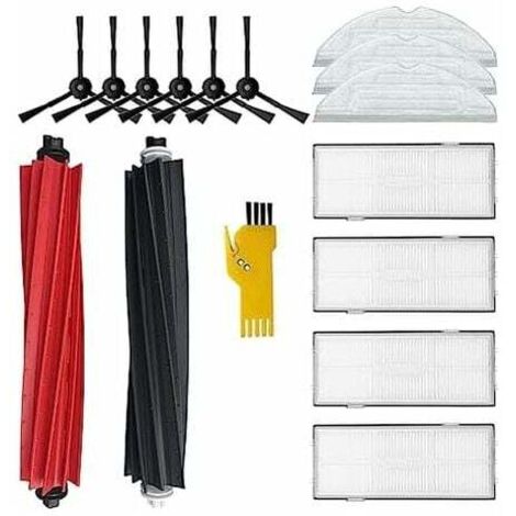 Accessoires pour roborock S8 S8+ Robot eur Pièces de rechange 15 Packs 1 Jeu de brosses principales & 4 Filtres & 6 Brosses latérales et 3 Balais à franges