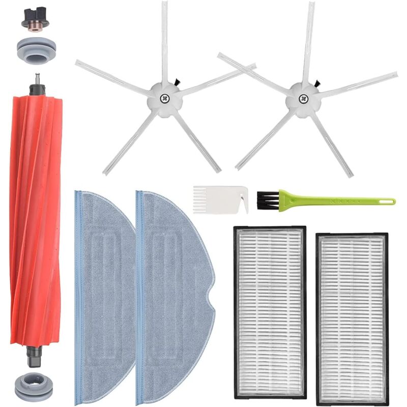Sunxury - Accessoires pour robot aspirateur Roborock S7 S7 Plus S7+ S7 Maxv Ultra T7S T7S Plus, pièces de rechange avec brosse principale, chiffons