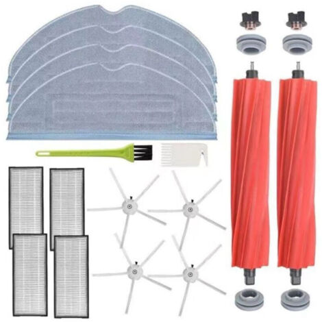 Accessoires pour Robot Roborock S7 MaxV Ultra / S7 MaxV / S7 Plus / S7 Max / S7 / S7 Pro Ultra (4 Serpillière + 2 Brosses Principales + 4 Brosses Latérales + 4 Filtres + 2Brosse de Nettoyage)