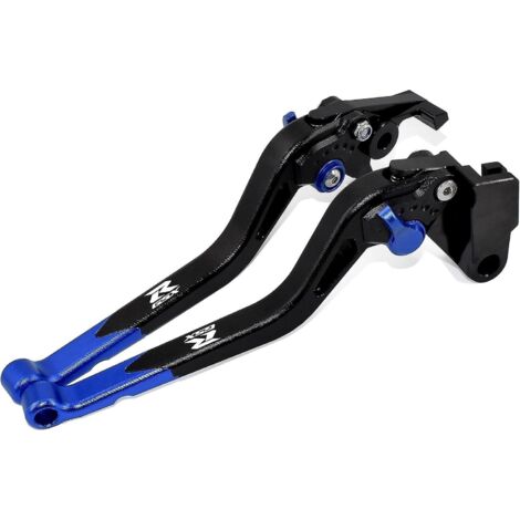 Accessoires pour Suzuki GSX-R1000 2005-2006 : leviers de frein et d'embrayage longs en alliage d'aluminium usiné CNC (rouge) - Bleu