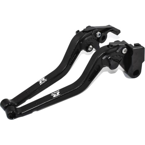Accessoires pour Suzuki GSX-R1000 2009-2021 : leviers de frein et d'embrayage longs en alliage d'aluminium usiné CNC (rouge) – Noir