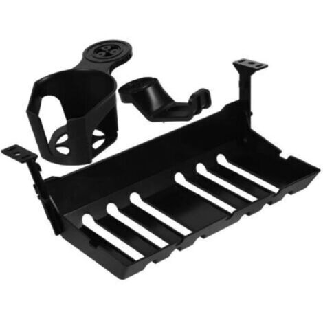 Accessoires pour tables, bureaux, tables d'ordinateur et tables de jeu à hauteur réglable électriquement : boîte de gestion des câbles, support pour casque, porte-gobelet, ensemble de 3 pièces, noir