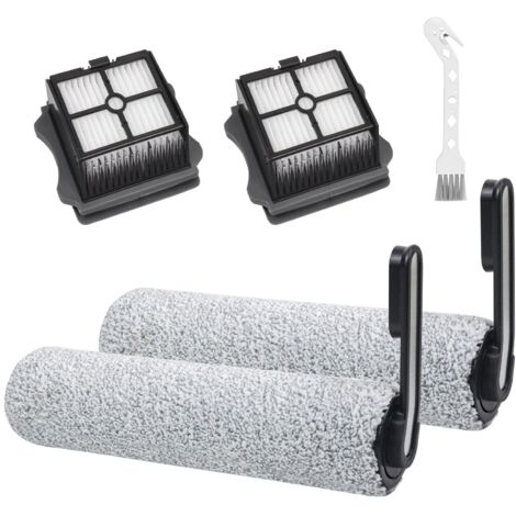 Accessoires pour Tineco Floor One S5/S5 Pro/S5 Pro 2/S5 Extreme Dual Pièces de Rechange pour Aspirateur Eau et Poussière Lot de 5 Accessoires-2 Rouleaux de Brosse,2 Filtres de Rechange