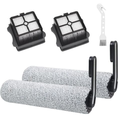 Accessoires pour Tineco Floor One S5/S5 Pro/S5 Pro 2/S5 Extreme Dual Pièces de Rechange pour Aspirateur Eau et Poussière Lot de 5 Accessoires-2 Rouleaux de Brosse,2 Filtres de Rechange