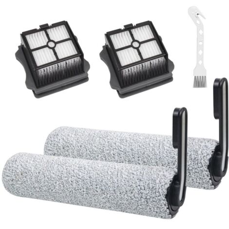 Accessoires pour Tineco Floor One S5/S5 Pro/S5 Pro 2/S5 Extreme Dual Pièces de Rechange pour Aspirateur Eau et Poussière Lot de 5 Accessoires-2 Rouleaux de Brosse,2 Filtres de Rechange