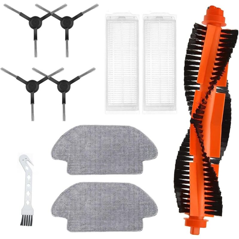 Applicable Accessoires pour Xiaomi Mi Robot Vacuum S12 /Mop 2S /Mop P/Mop Pro aspirateur pièces de rechange, brosse principale, 4 brosses latérales,
