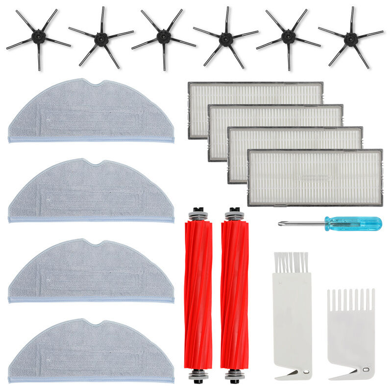 Accessoires pour Xiaomi Roborock S7/S7 Plus/S7 MaxV/S7 MaxV Ultra/S7 Pro Ultra/T7S/T7S Plus Robot Aspirateur, avec Brosse Principale,Chiffons de