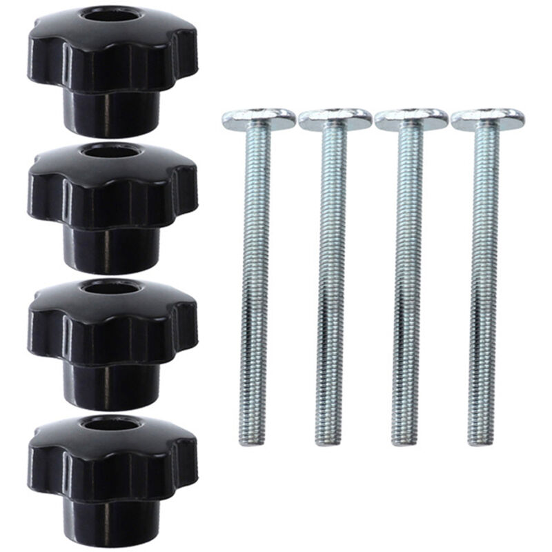 Sunxury - Accessoires spéciaux pour rainure en t pour le travail du bois (4 poignées + 4 vis en t)