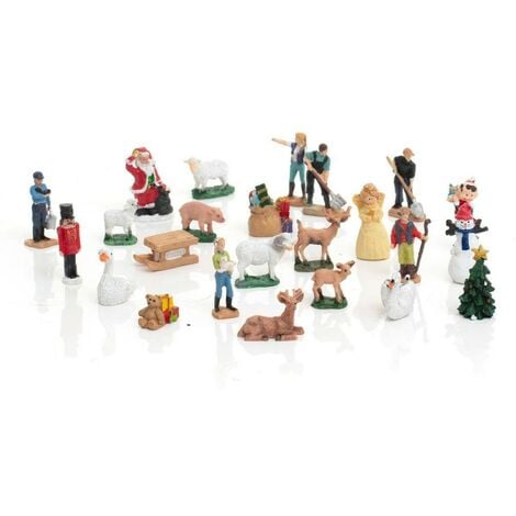 Accessoires Village de Noël Calendrier de l'Avent 24 santons