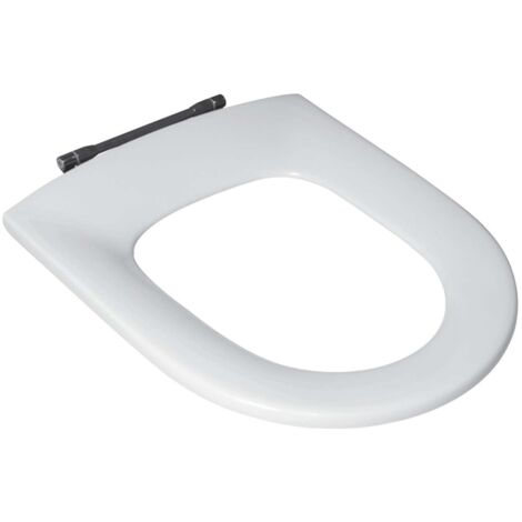 Accessori appartenenti a più collezioni, Sedili WC, con asse di collegamento tra le 2 cerniere, Cerniere in acciaio inox, In Duroplast Bianco
