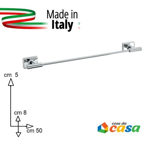Accessori arredo per bagno asta barra porta asciugamani da muro metallo cm50  moderno prodotto interamente in ITALIA