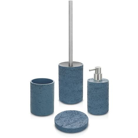 Set accessori bagno blu