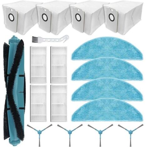 Accessori compatibili con Cecotec Conga 7490 Immortal, 8290 Immortal Ultra Power Home Genesis X-Treme: 1 spazzola principale, 4 spazzole laterali, 4 filtri, 4 panni, 4 sacchetti per la polvere
