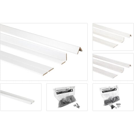 Accessori di montaggio per pannelli MDF, angoli universali Profilo di montaggio e ganci di fissaggio: Accessori di montaggio, 200 ganci per pannelli per profili di montaggio in PVC