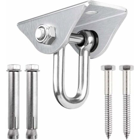 Accessori per altalena, amaca girevole in acciaio inox, gancio per altalena, piattaforma fissa e kit di accessori per sedia (amaca sospesa piattaforma rotante fissa modello corto D di lusso),