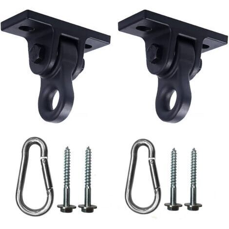 Accessori per amaca, set di viti e bulloni, una coppia (2 pezzi), neri