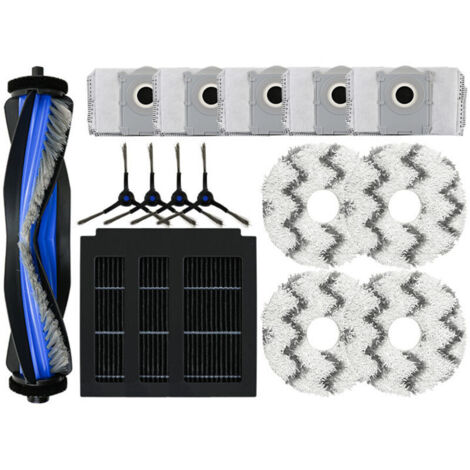 Accessori per aspirapolvere Ecovacs Deebot X1 Omni / X1 e Omni / X1 Turbo: 1 spazzola principale, 4 spazzole laterali, 4 panni per mocio, 3 filtri, 5 sacchetti