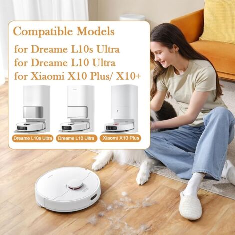 Accessori per Dreame L10s Ultra/ L10 Ultra, Ricambi per Xiaomi X20+/ X10+, 1 Spazzola Principale, 4 Sacchetti Antipolvere, 4 Mop, 4 Filtri, 4 Spazzole Laterali
