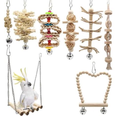 Accessori per pappagalli, altalena, scala, fai da te per animali domestici, parrocchetti grigi africani, pappagalli