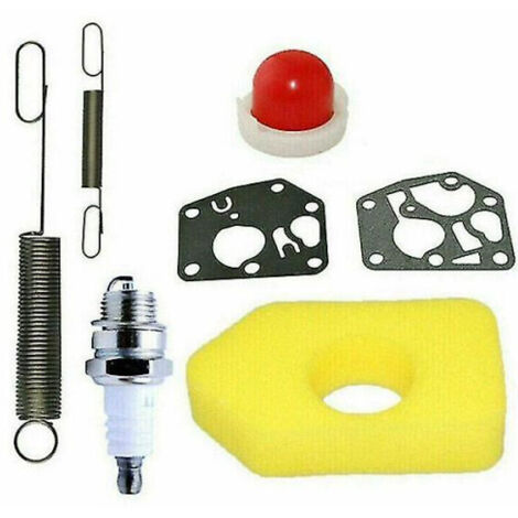 Accessori per tosaerba: Kit filtro aria in schiuma, parti con candela LT7, 2 molle compatibili con Briggs & Stratton
